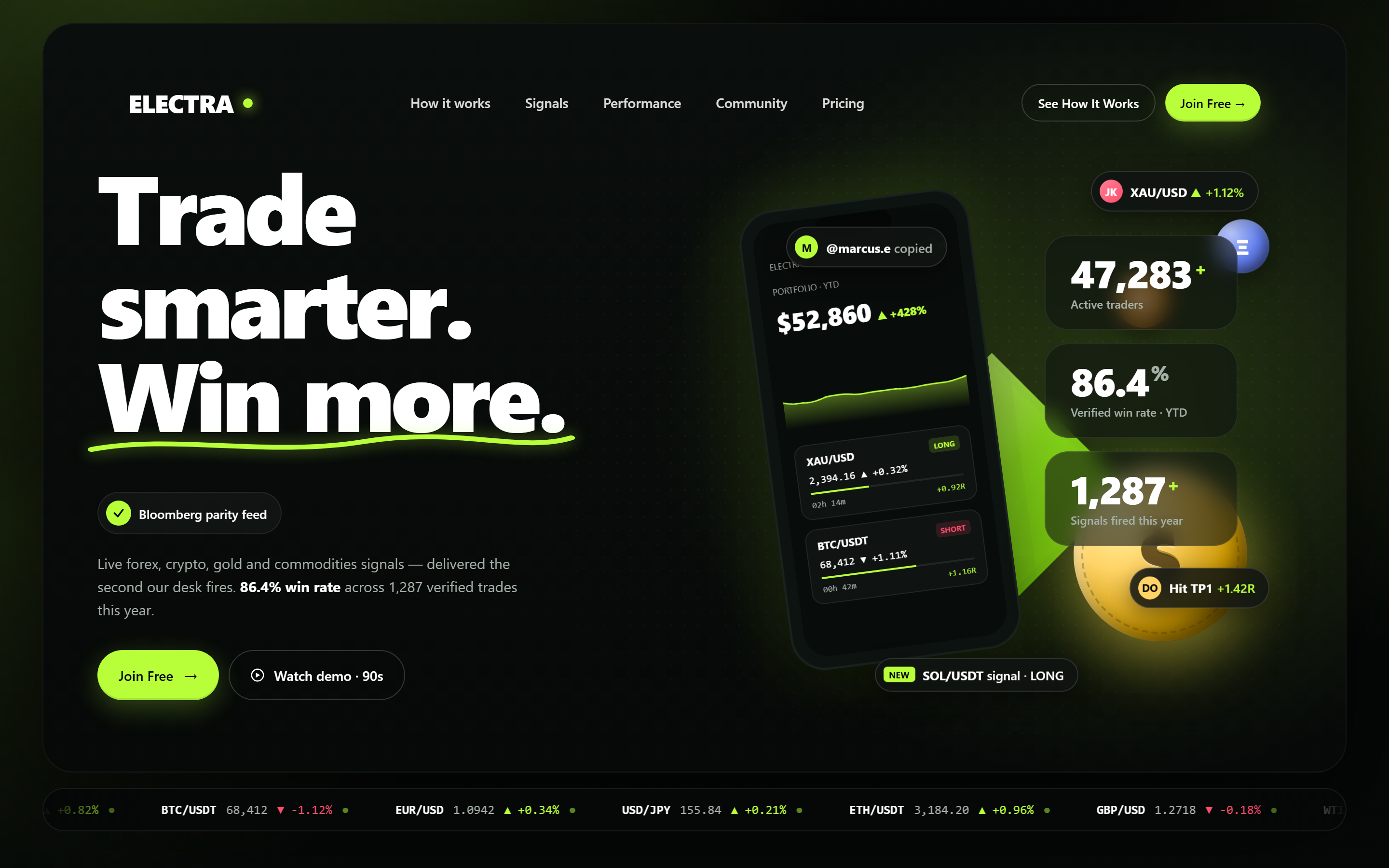 ELECTRA° — neon homepage