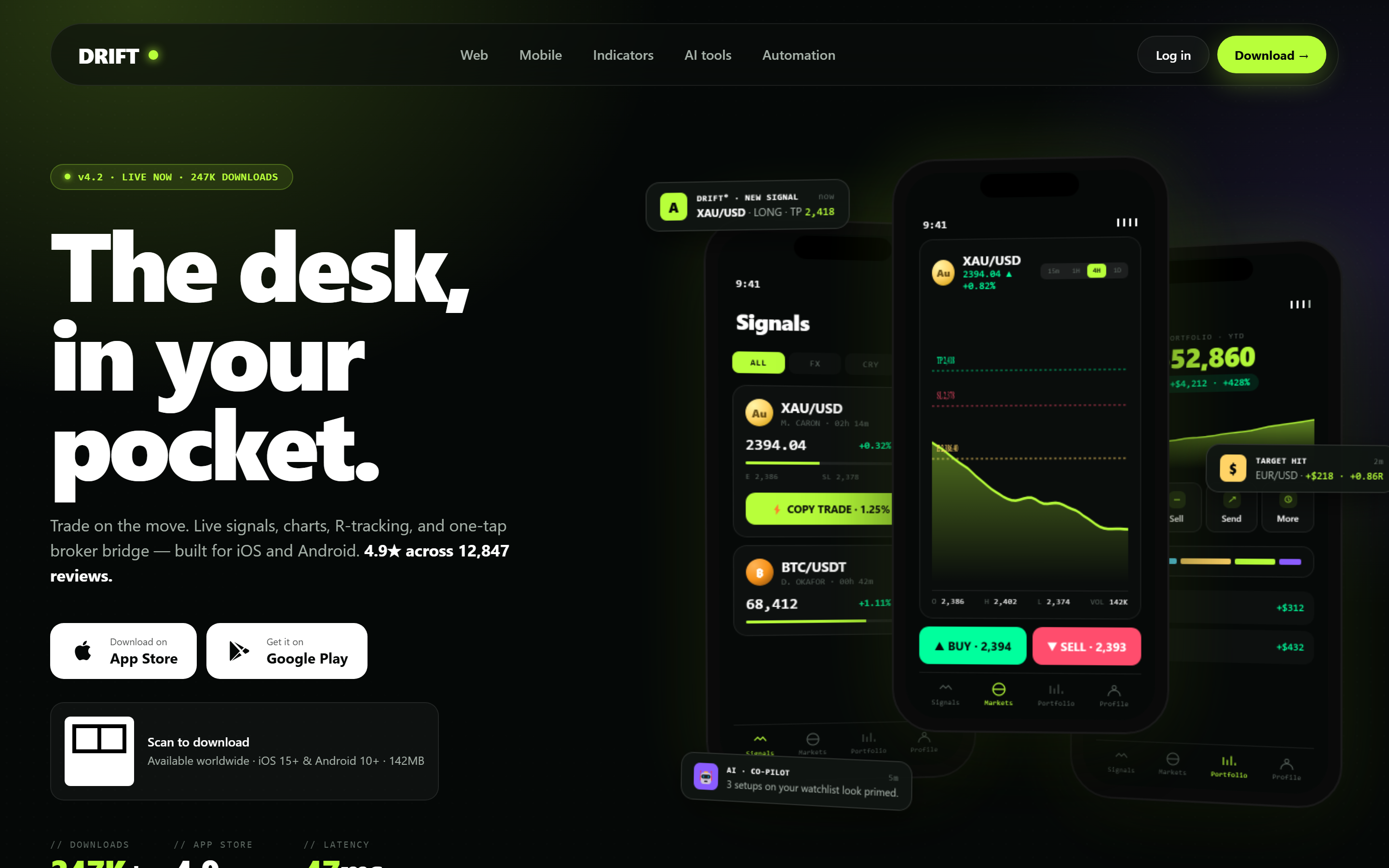 DRIFT° — the desk, in your pocket